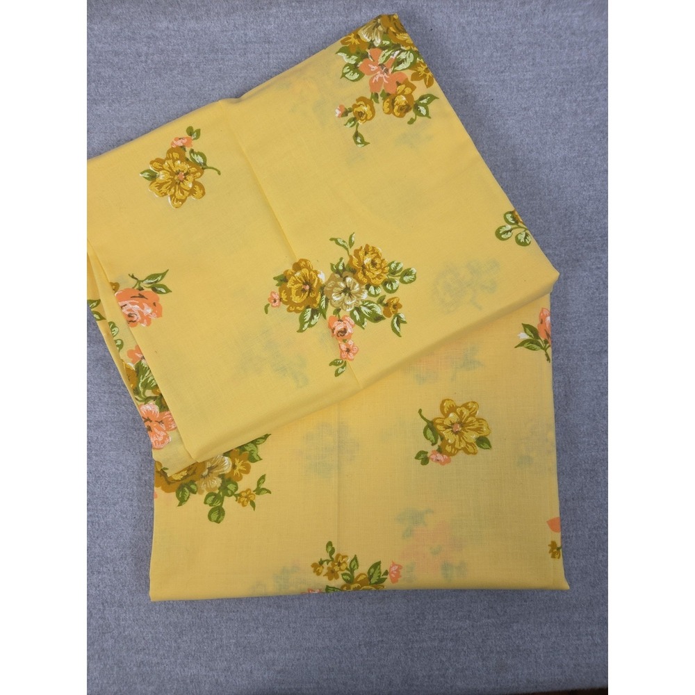 Floral Pillowcase Set Vintage Yellow Flower Bunch All Over Print Pillow Bedding